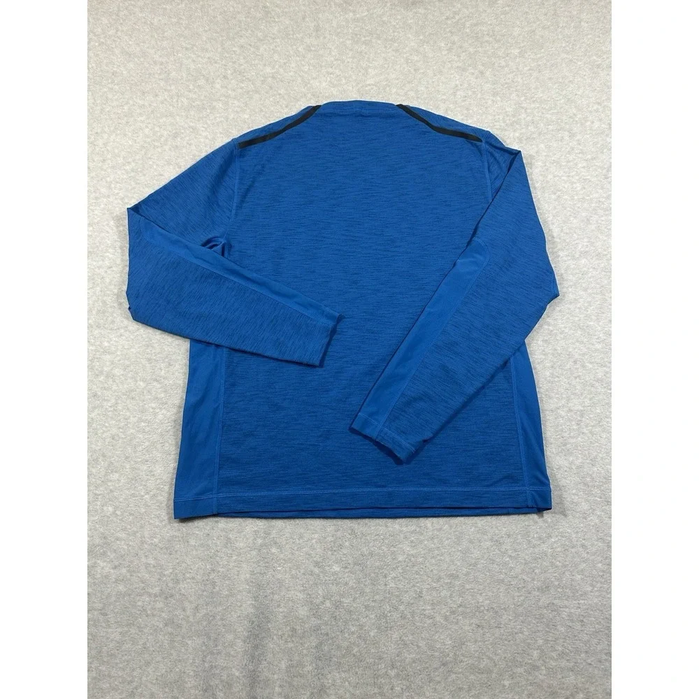 Nike Golf Shirt Men Large Blue Tour Performance Long Sleeve Tee‎ Logo Large